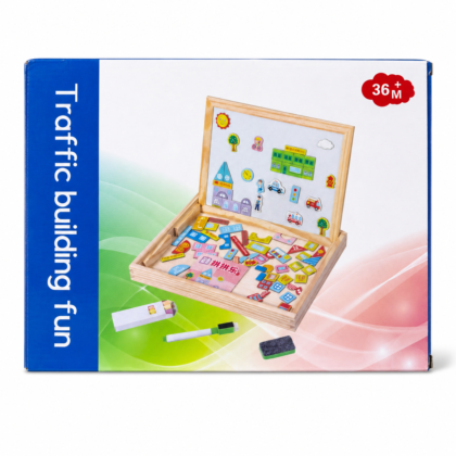 حقيبة السبورة المغناطيسية الذكية لتركيب ورسم مدينة المرور والسيارات