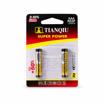 بطاريات TIANQIU Super Power AAA (R03P) 1.5 فولت – عبوة 2 حبة