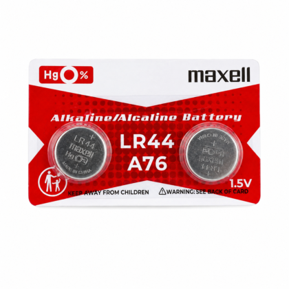 بطارية قلوية ماكسيل LR44 / A76 بقوة 1.5 فولت (حبتين)