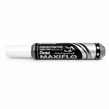 ماركر سبورة بنتل MAXIFLO ضغاط أسود – رأس مشطوف – قابل لإعادة التعبئة